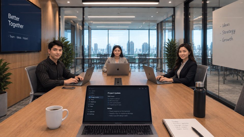 Colleagues around a meeting table