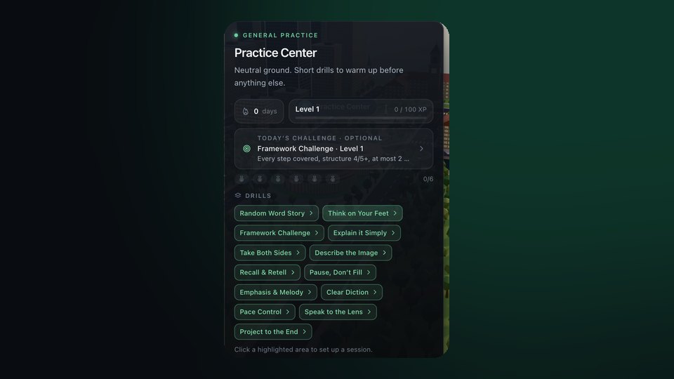 The Practice Center drills in the app